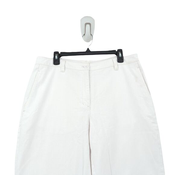 Eileen Fisher Women 14 Cotton Hemp Tapered Pants White High Waist Relax FLAW - Picture 3 of 9